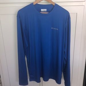 Men’s Large Columbia Royal Blue Long Sleeve Performance Shirt